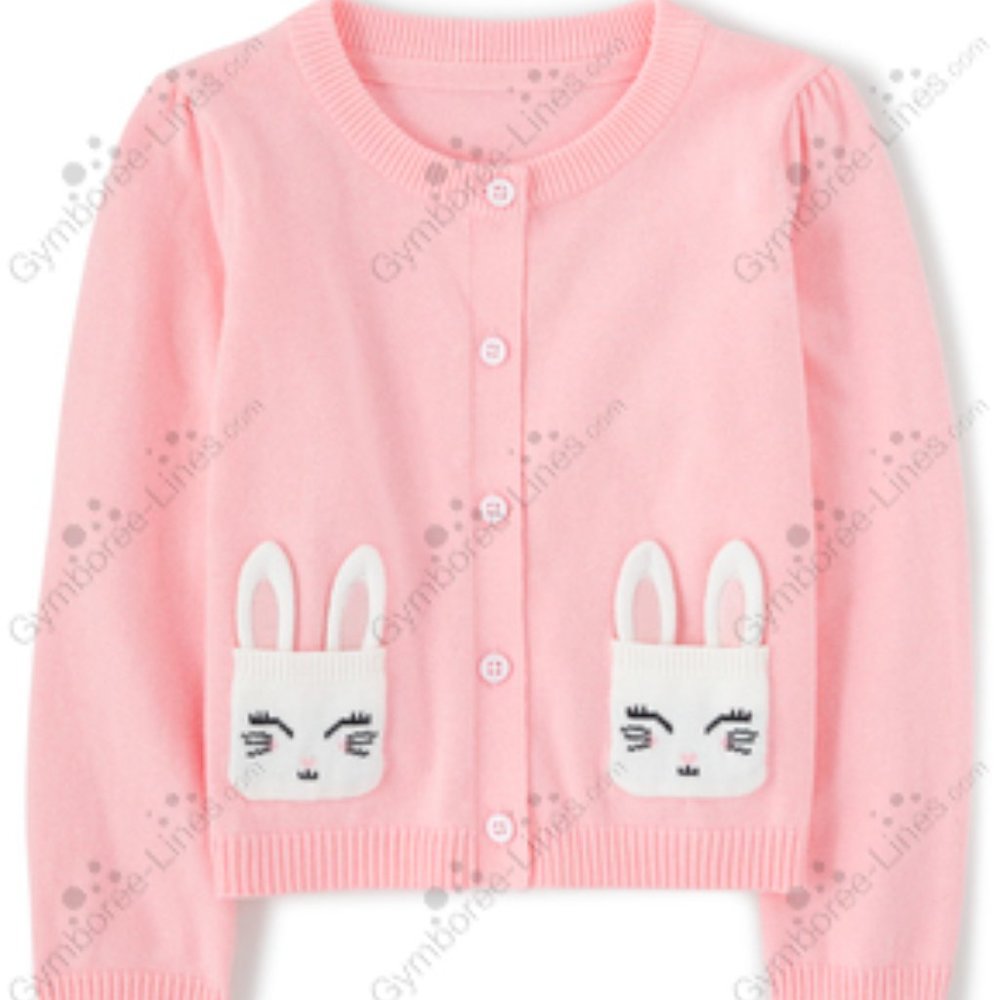 "Spring Jubilee" Pink Bunny Cardigan